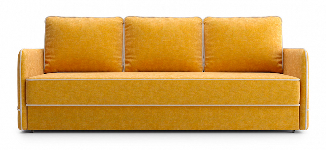 Прямой желтый диван