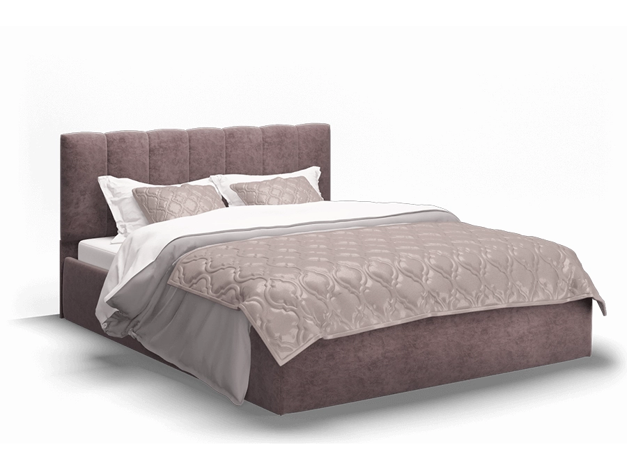 Кровать с подъемным механизмом Элен 140х200, серо-фиолетовый - фото №1