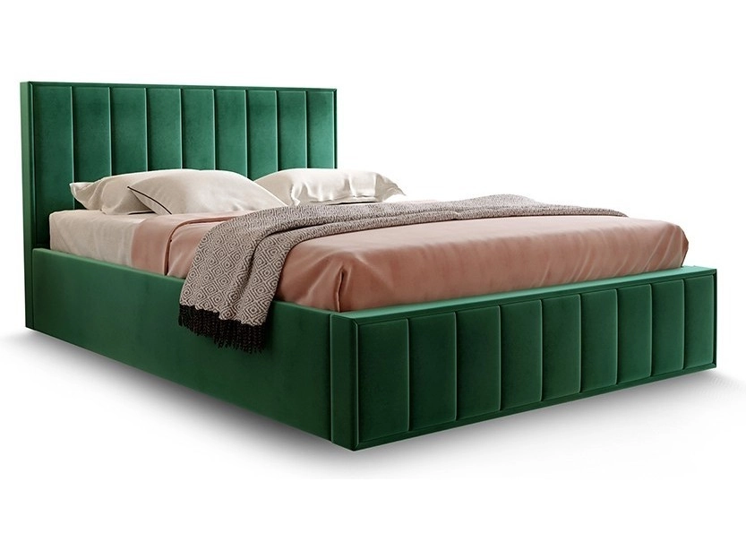 Кровать Вена Стандарт 160 с ортопедом (Мора зеленый) - фото №1