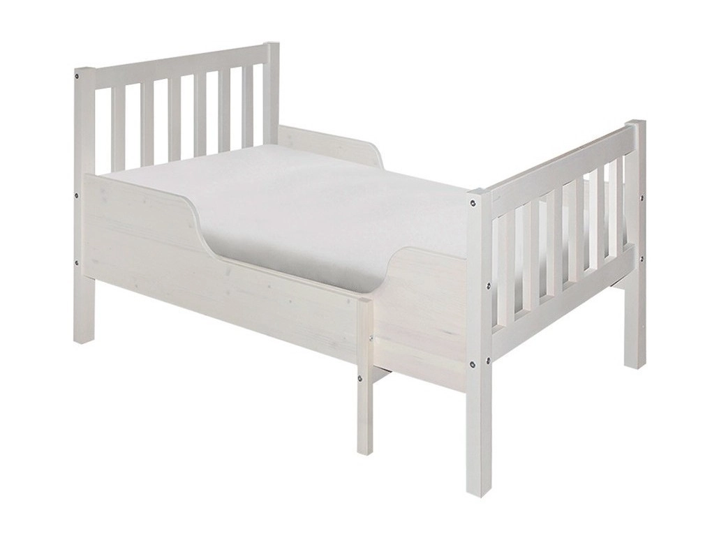 Кровать детская раздвижная массив (Боровичи), 90х200 (Выбеленная береза) - фото №1