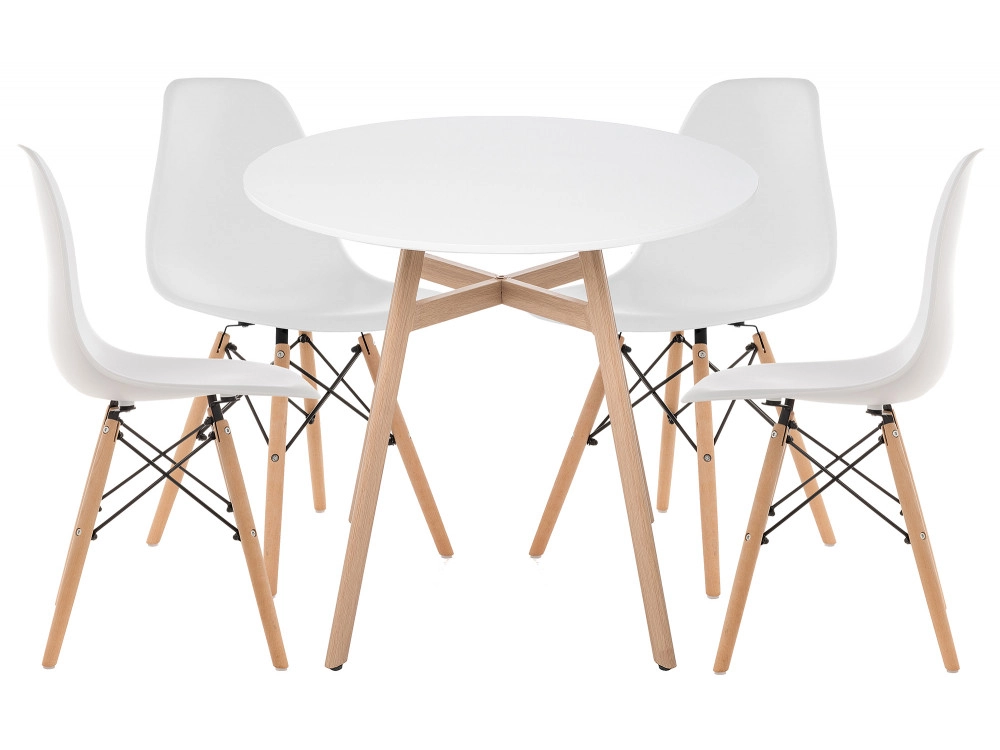 Гуанора 90 white / wood Обеденная группа - фото №1