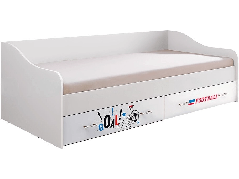 Вега NEW Boy Кровать с ящиками (Белый / Белый глянец) - фото №1