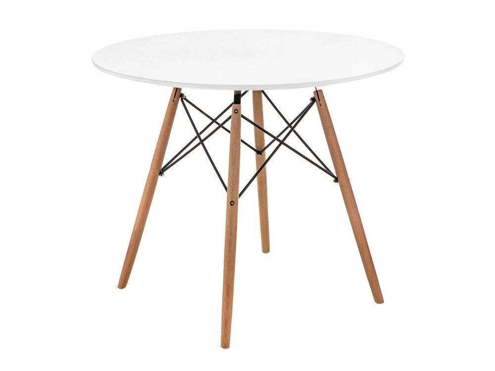 Table 90 white / wood Стол деревянный - фото №1