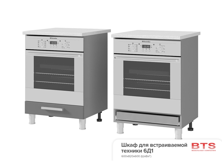 6Д1 Шкаф для встраиваемой техники Титан - фото №1