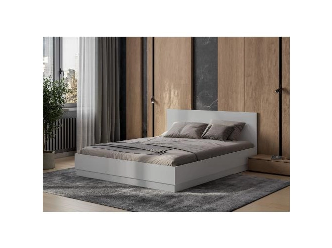 Кровать Айден КР06-1600 160х200, серый - фото №1