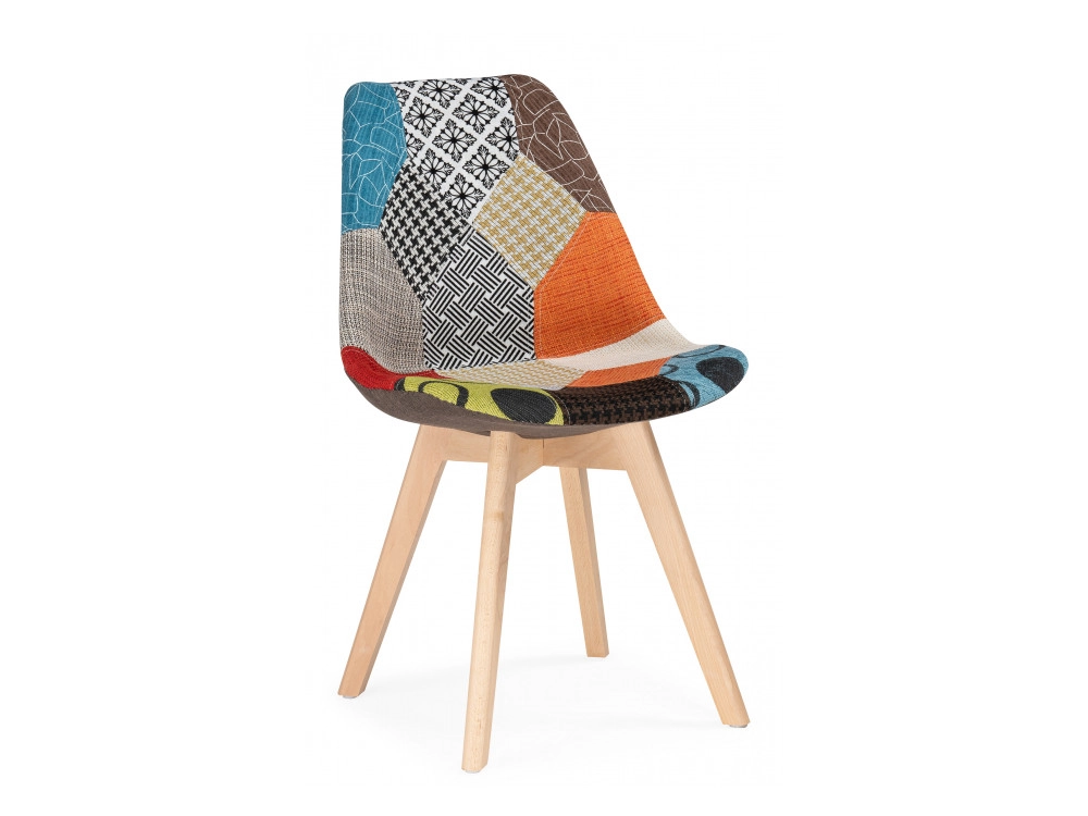 Mille fabric multicolor Стул деревянный - фото №1