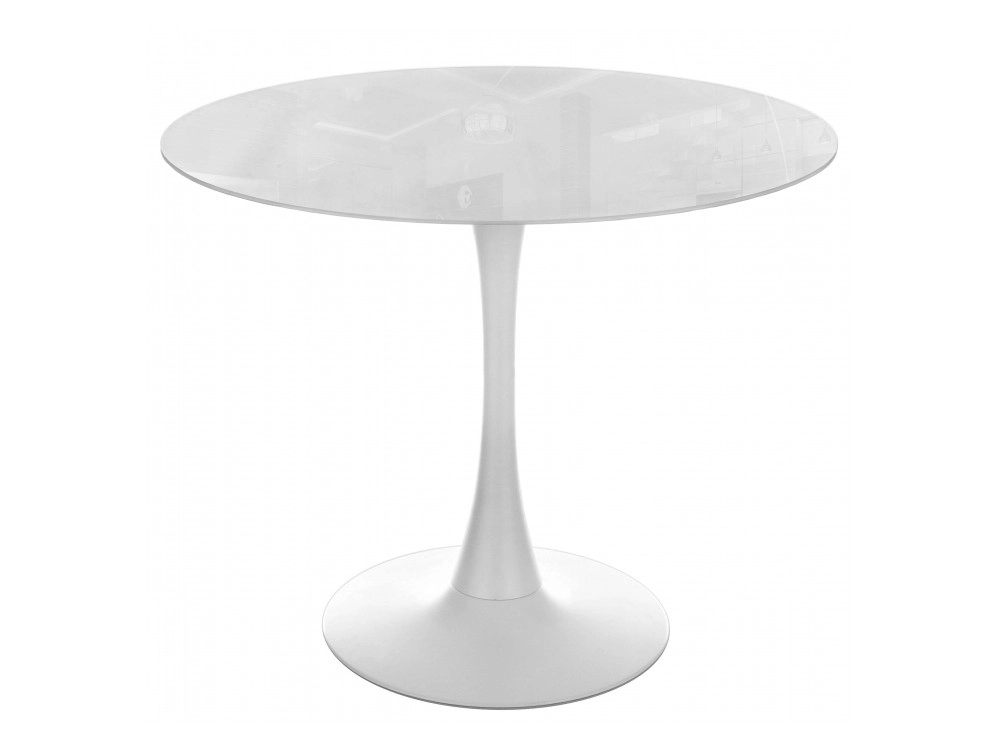 Tulip 90 super white glass Стол стеклянный - фото №1