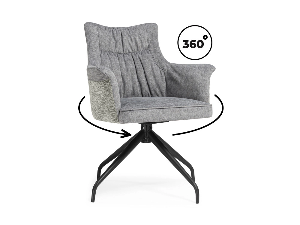 Kaser 360 крутящийся grey / black Стул на металлокаркасе - фото №1