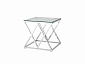 Журнальный стол Stool Group ИНСИГНИЯ 55х55 Прозрачное стекло/Сталь серебро  - фото №2