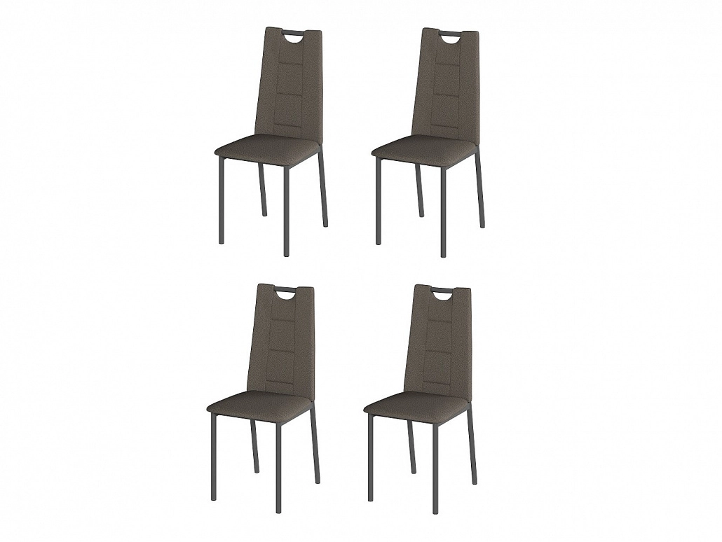 Комплект стульев Орлеан (4 шт), графит рогожка коричневая - фото №1