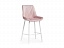 Седа велюр розовый / белый Барный стул, велюр - миниатюра