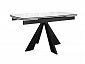 Стол DikLine SFU120 стекло белое мрамор глянец/подстолье черное/опоры черные (2 уп.) - фото №2
