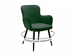 Стул DikLine 503 поворотный TW14 зеленый, ножки черные - фото №1