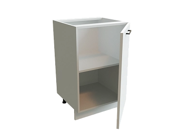 Шкаф Н500 с 1-ой дверью Мемфис БЕЛ/БЕЛ/СОФТ Ф30 - фото №1, 888_ММК-00001420