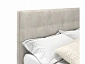 Мягкая кровать Selesta 1600 кожа кремовый с подъемным механизмом - фото №3