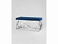 Банкетка-скамейка Stool Group АРТ ДЕКО Вельвет синий/Сталь серебро  - фото №3