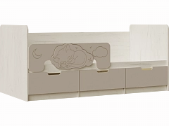 Юниор-4 Кровать 80х160 (Крафт белый, Шарли мокко) - фото №1, mdmMF-000094924