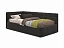 Односпальная кровать-тахта Bonna 900 темная с подъемным механизмом и матрасом ГОСТ, велюр - миниатюра