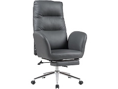 Кресло руководителя STOOL GROUP TopChairs Solid с оттоманкой Серый - фото №1