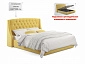 Мягкая кровать "Stefani" 1600 желтая с подъемным механизмом с орт.матрасом PROMO B COCOS - фото №3