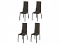 Комплект стульев Юджин (4 шт), черный велюр бурый - фото №2
