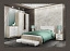 Модульная спальня Софи, композиция 4 (Белый глянец, Дуб Сонома), ЛДСП - миниатюра