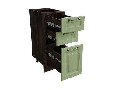 Шкаф Н303 с 3-мя ящиками Ницца ДБК/ДУБ/ОЛИВ Ф13 - фото №1, 888_ММК-00017670