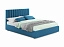 Мягкая кровать Olivia 1800 синяя с подъемным механизмом, велюр - миниатюра