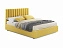 Мягкая кровать Olivia 1400 желтая с подъемным механизмом, велюр - миниатюра