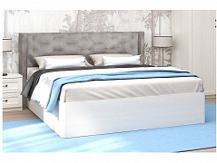 Кровать 160 арт.002 МОДЕРН (Бодега светлый/тк.Beige) - фото №1, mdm830963-