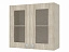 Шкаф-витрина двухдверный Квадро 80 см, КДСП - миниатюра
