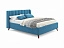 Мягкая кровать Betsi 1600 синяя с подъемным механизмом, велюр - миниатюра