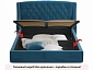 Мягкая кровать "Stefani" 1600 синяя с подъемным механизмом - фото №7