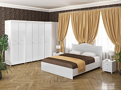 Спальня Монако-4 мягкая спинка белое дерево - фото №1, 49245