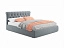 Мягкая кровать Ameli 1600 серая с подъемным механизмом с матрасом ГОСТ, велюр - миниатюра
