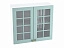 Шкаф навесной со стеклом 800 Прованс, голубой - миниатюра