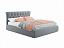 Мягкая кровать Ameli 1400 серая с подъемным механизмом с матрасом ГОСТ, велюр - миниатюра