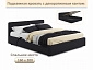 Мягкая кровать Erika 1600 черная с подъемным механизмом - фото №3