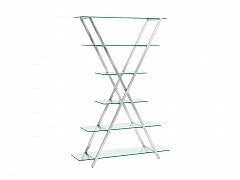 Стеллаж STOOL GROUP Гейт Прозрачное стекло/Сталь серебро - фото №1