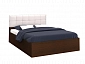 Кровать с подъемным механизмом Селена 90х200, венге/экокожа белая - фото №2