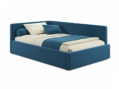 Мягкая кровать-тахта Kapri 1200 синяя c подъемным механизмом - фото №1
