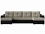 П-образный диван Меркурий, рогожка, экокожа - миниатюра