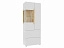 Шкаф-витрина 2 ящика Куба Правая, белый глянец - миниатюра