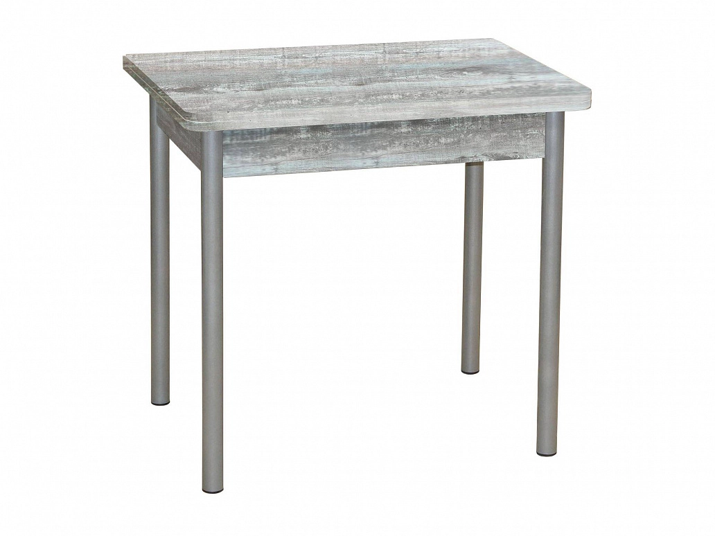 Эко 80х60 стол обеденный раскладной / бетон темный/металлик - фото №1