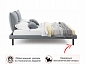 Мягкая кровать Fly 1600 серая с ортопедическим основанием - фото №8