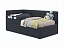 Односпальная кровать-тахта Colibri 800 темная с подъемным механизмом и защитным бортиком, велюр - миниатюра