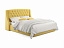 Мягкая кровать "Stefani" 1400 желтая с подъемным механизмом, велюр - миниатюра