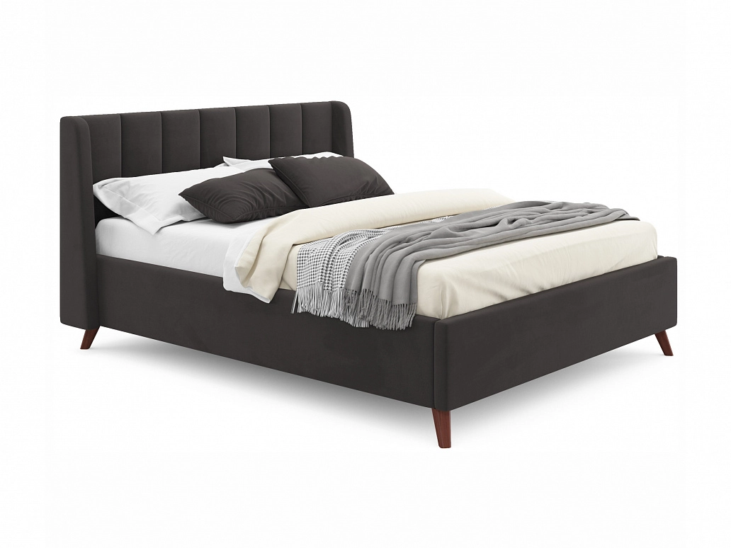 Мягкая кровать Betsi 1600 шоколад с подъемным механизмом - фото №1