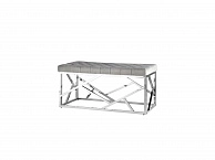 Банкетка-скамейка Stool Group АРТ ДЕКО Вельвет серый/Сталь серебро  - фото №1