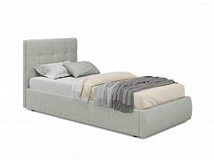 Мягкая кровать Selesta 900 кожа серый с подъемным механизмом - фото №1, mebel_stock_4518